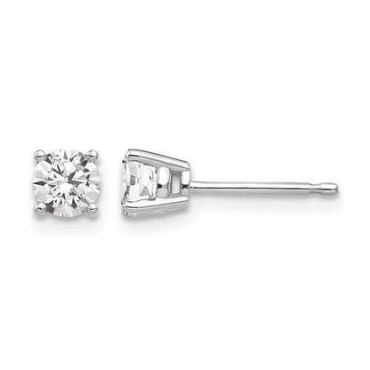 Round Cubic Zirconia Post Earrings - WBC