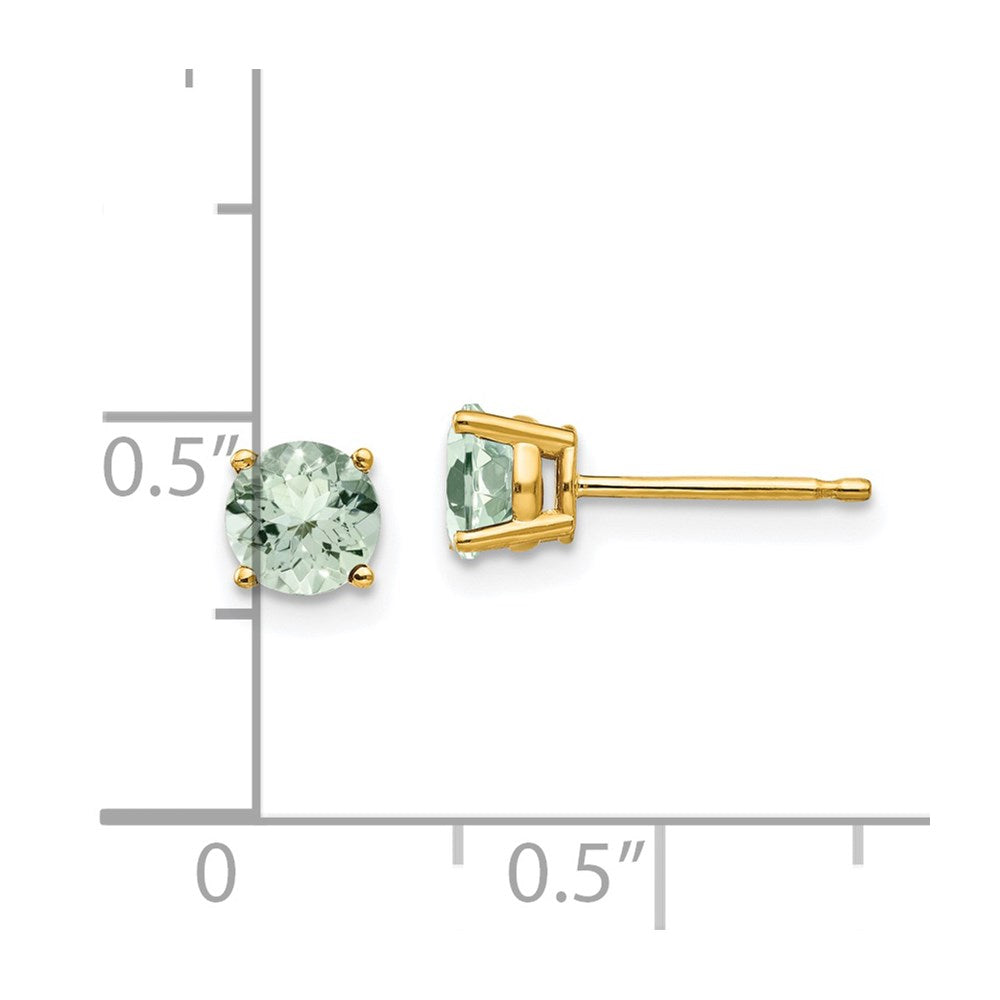 Round Green Quartz Post Earrings - WBC