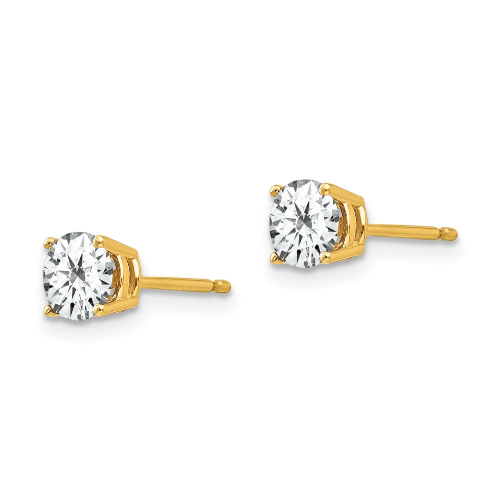 Round Cubic Zirconia Post Earrings - WBC