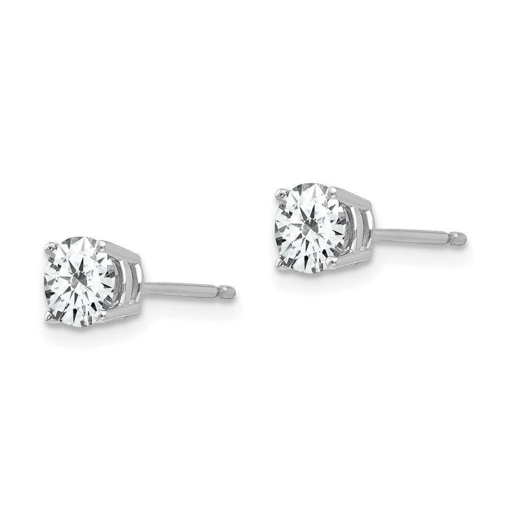 Round Cubic Zirconia Post Earrings - WBC