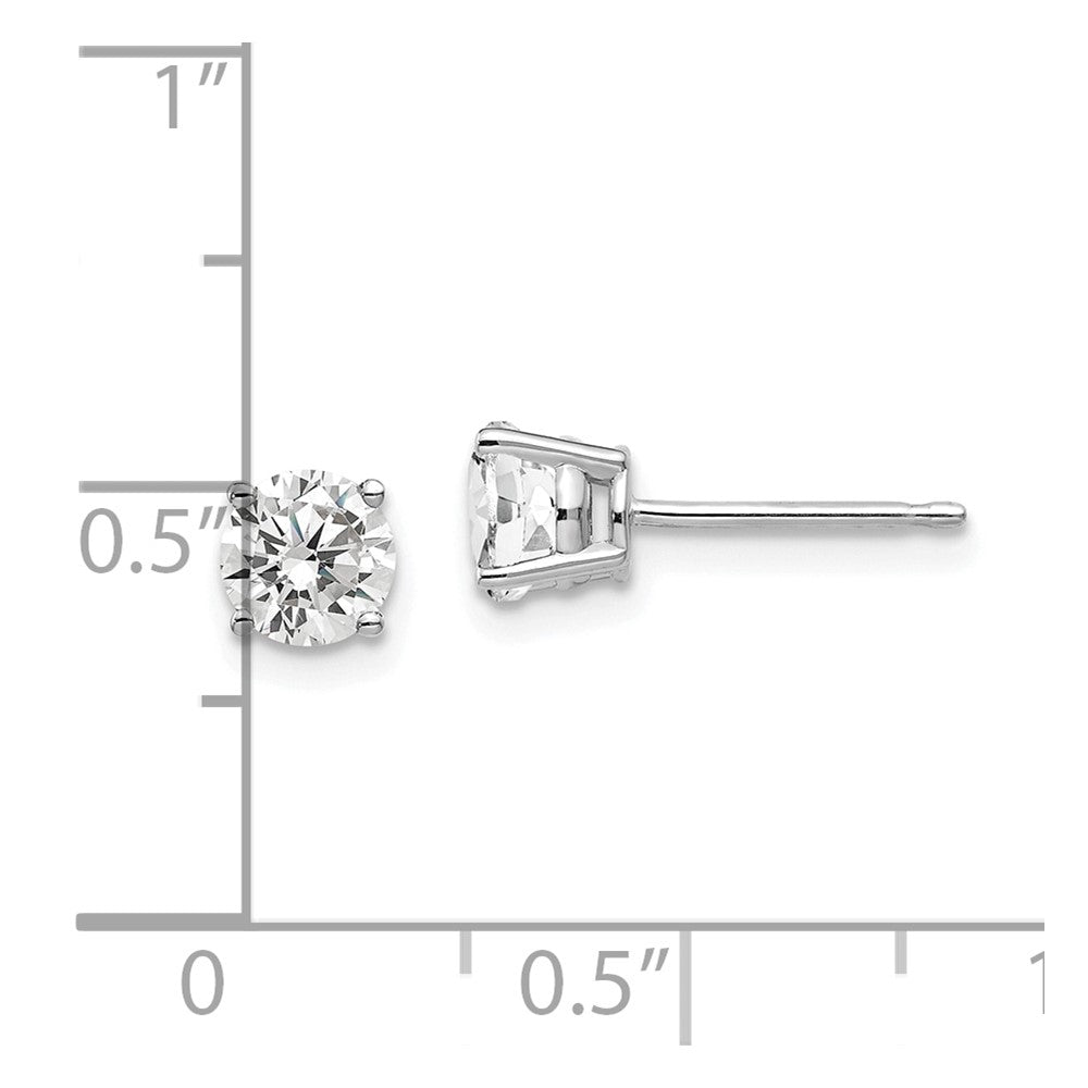 Round Cubic Zirconia Post Earrings - WBC