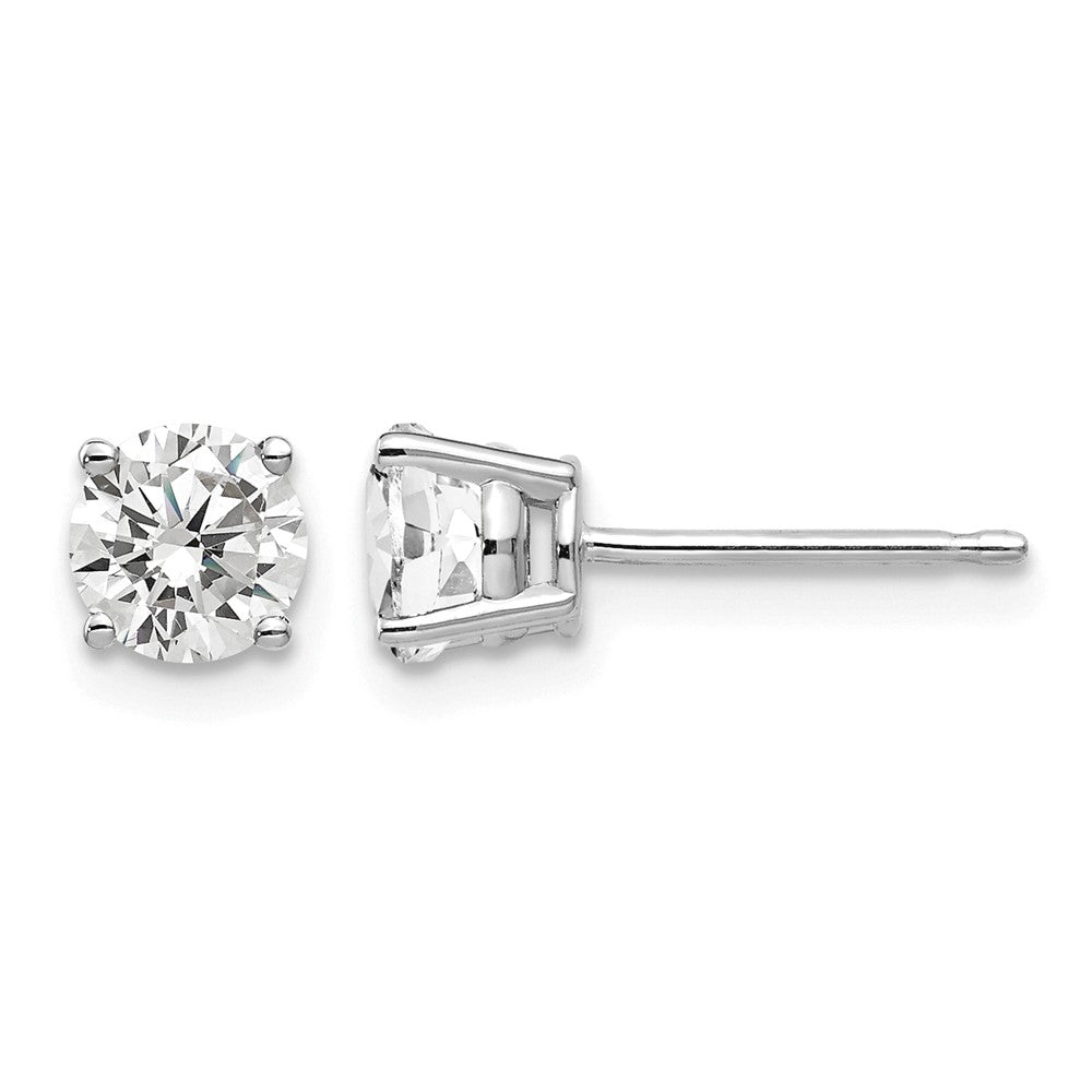 Round Cubic Zirconia Post Earrings - WBC