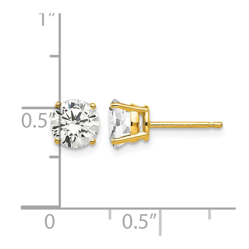 Round Cubic Zirconia Post Earrings - WBC