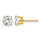 Round Cubic Zirconia Post Earrings - WBC