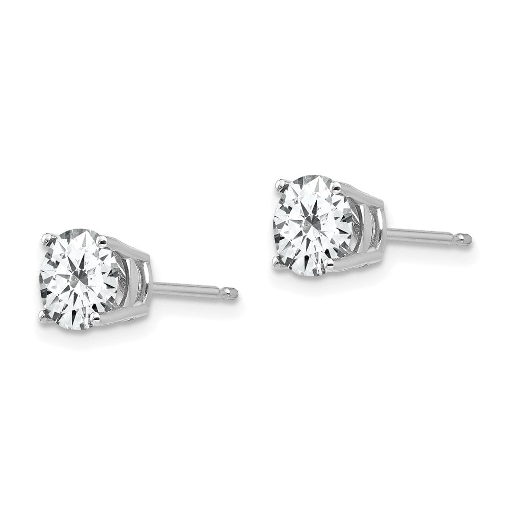 Round Cubic Zirconia Post Earrings - WBC