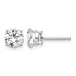 Round Cubic Zirconia Post Earrings - WBC