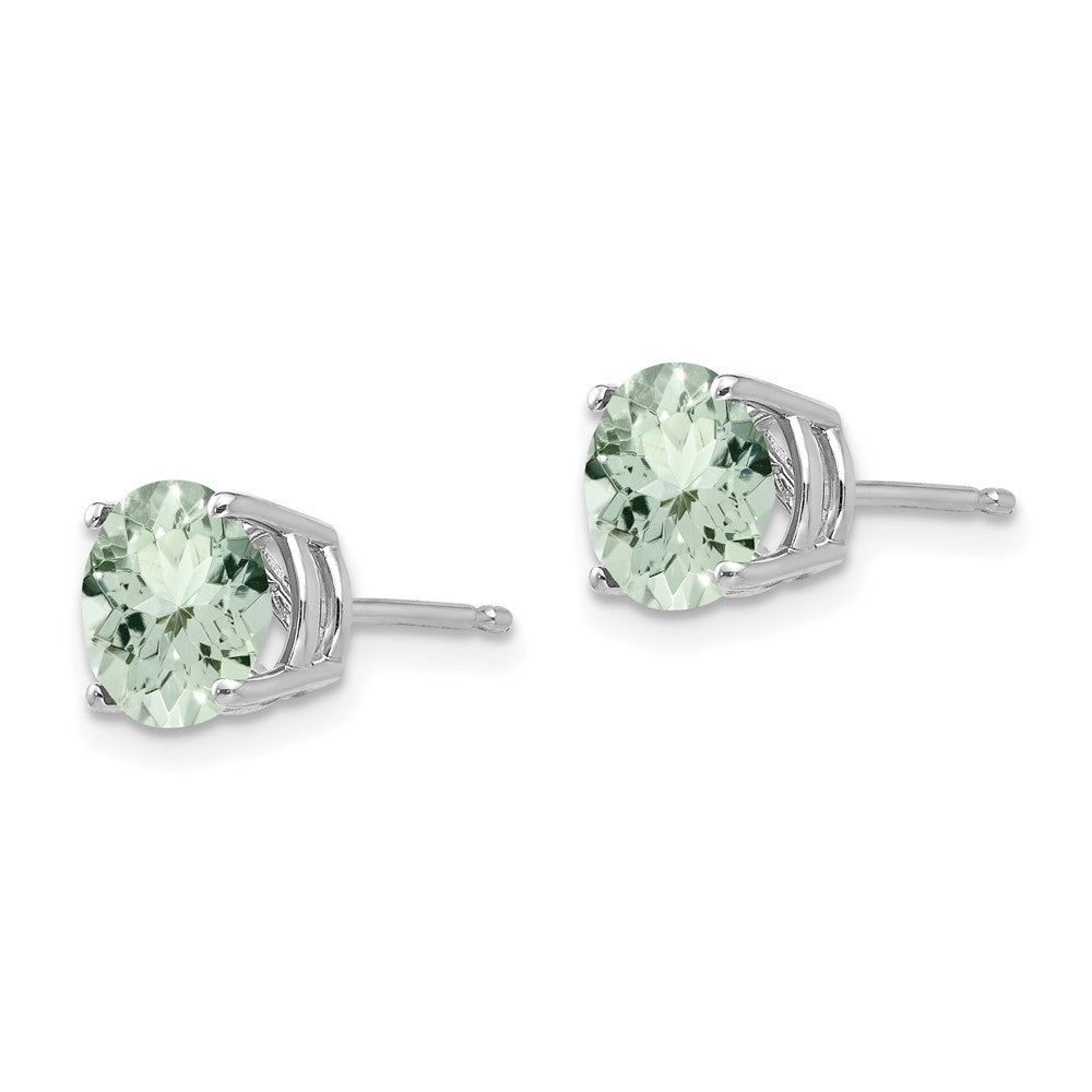 Round Green Quartz Post Earrings - WBC