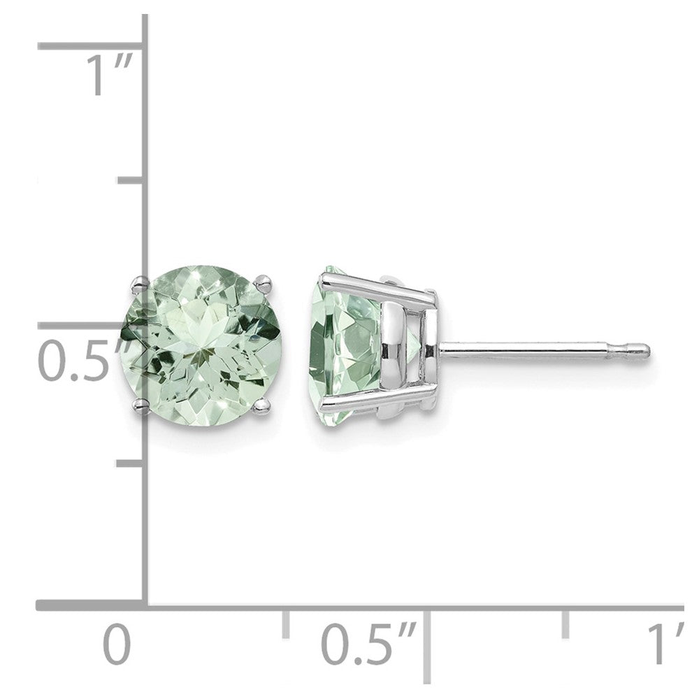 Round Green Quartz Post Earrings - WBC