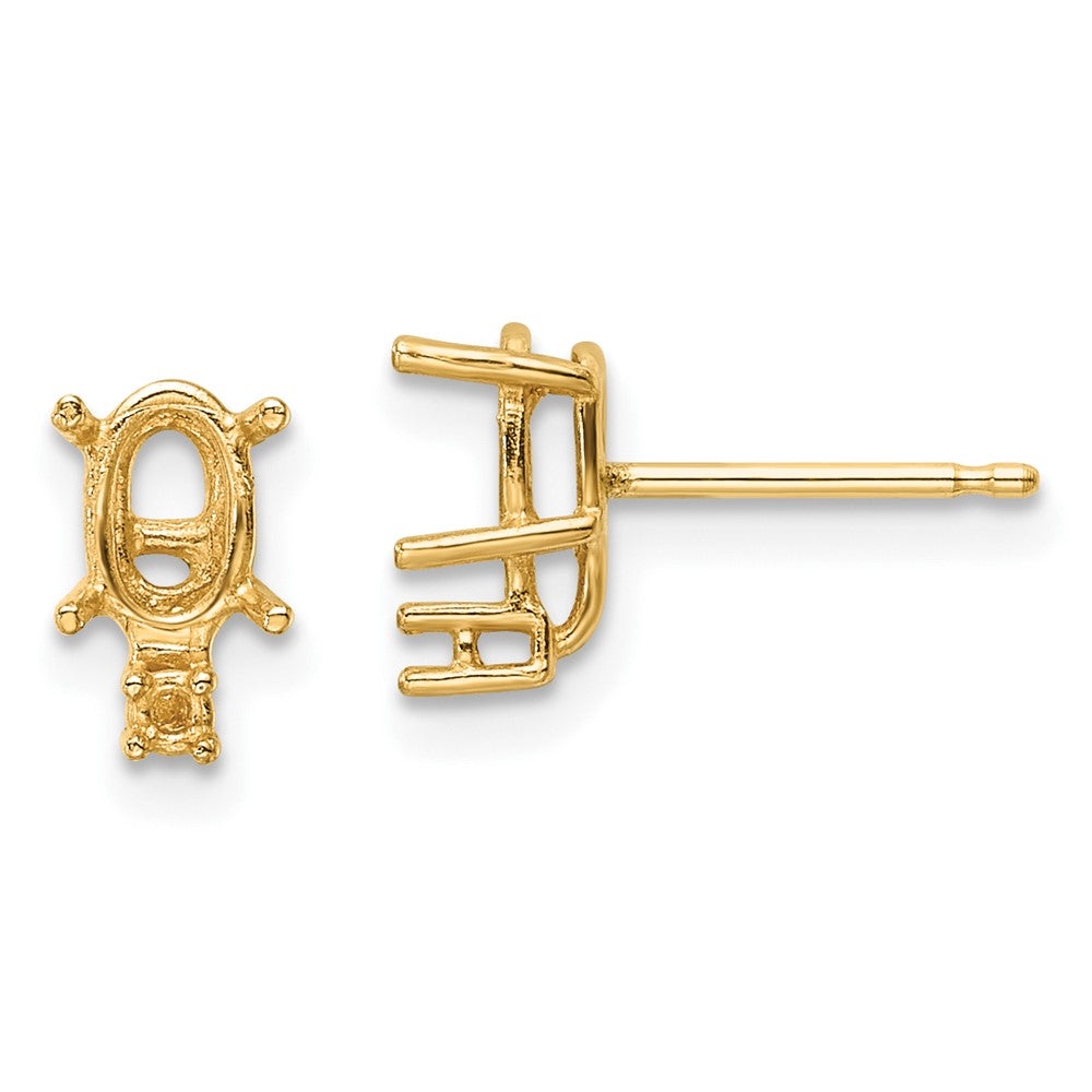 6x4 Oval and Diamond Post Earring Mountings - WBC