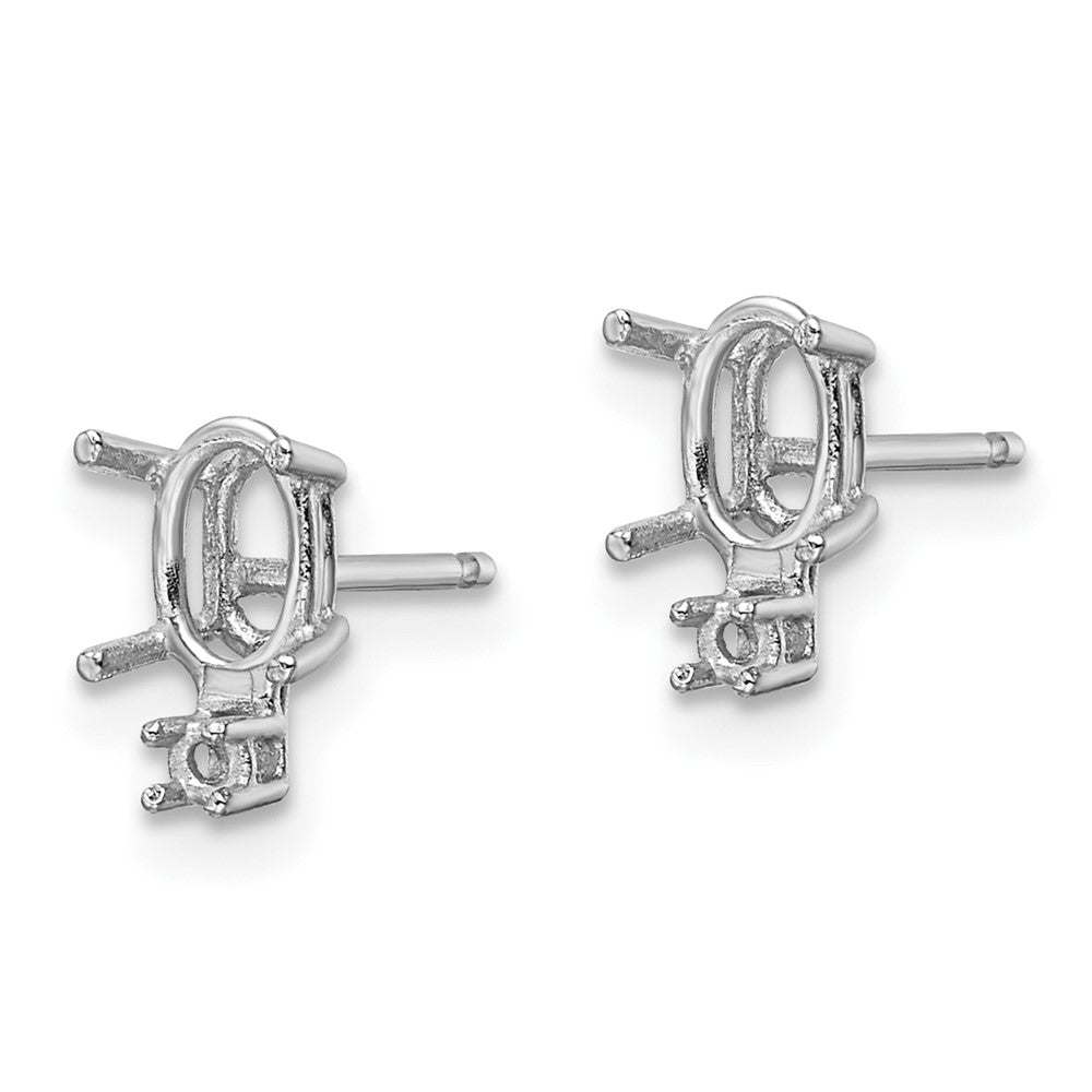 6x4 Oval and Diamond Post Earring Mountings - WBC