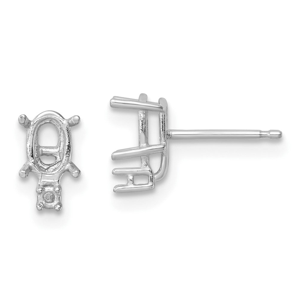 6x4 Oval and Diamond Post Earring Mountings - WBC