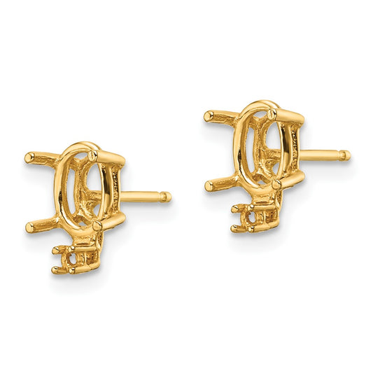 7x5 Oval and Diamond Post Earring Mountings - WBC