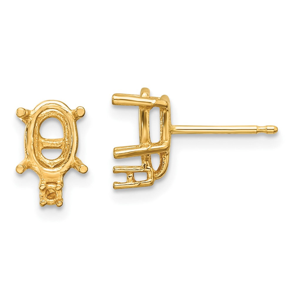 7x5 Oval and Diamond Post Earring Mountings - WBC