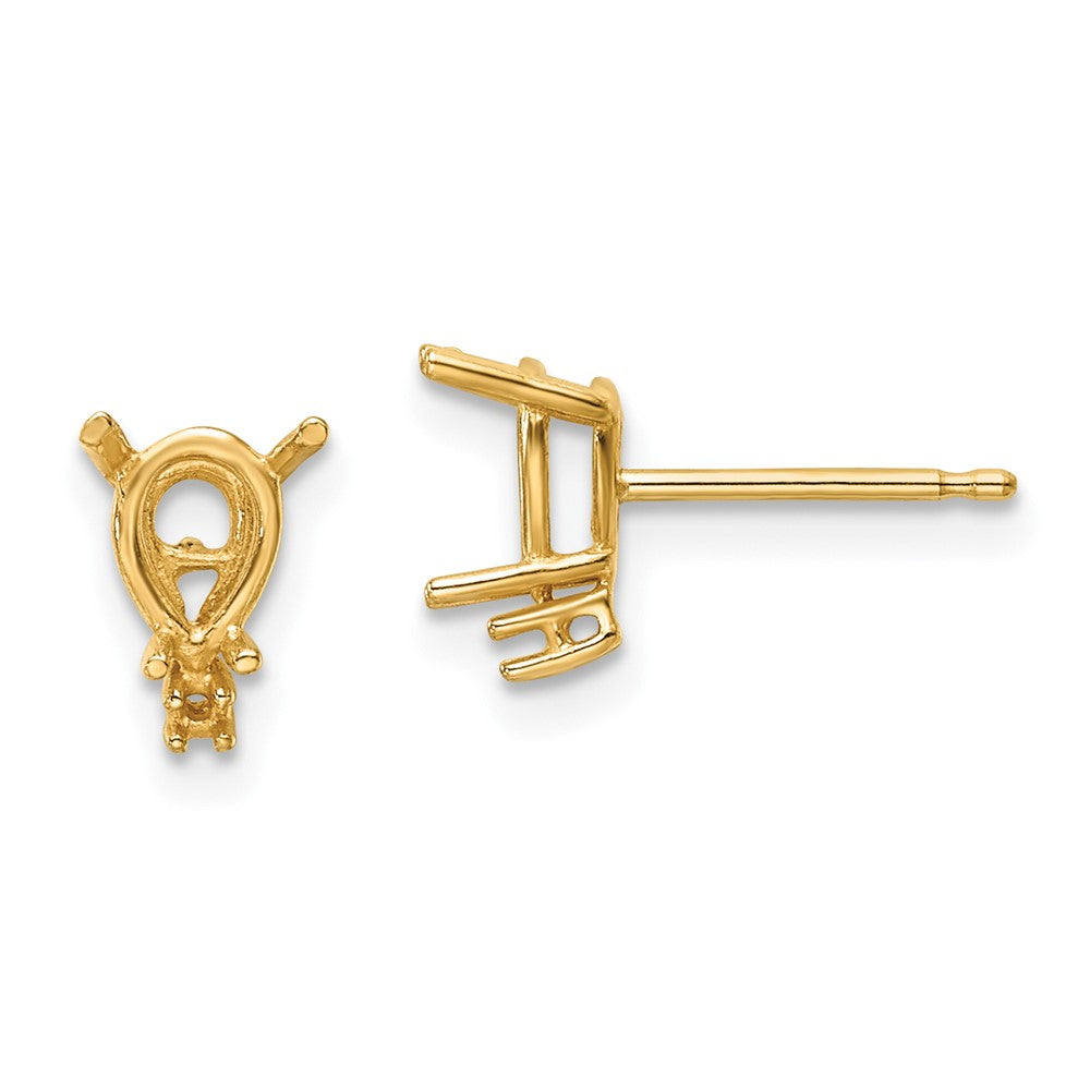 Pear and Diamond Post Earring Mountings - WBC