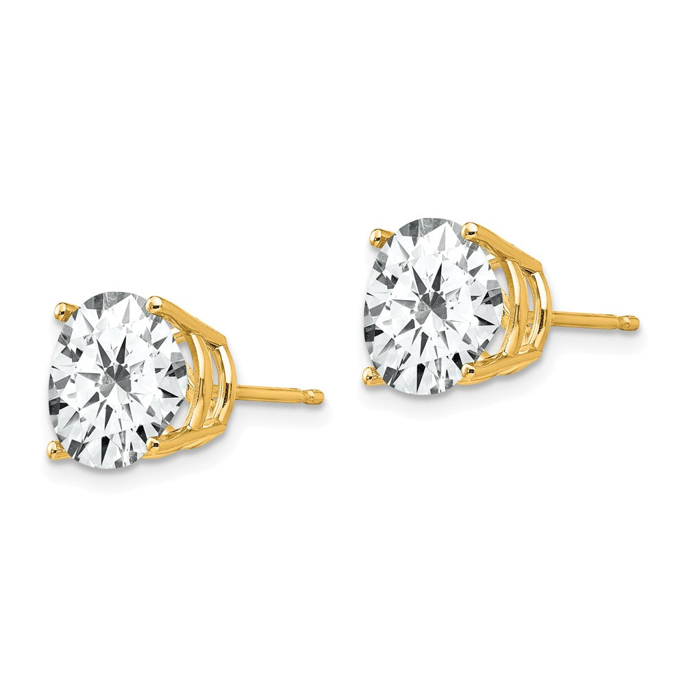 Round Cubic Zirconia Post Earrings - WBC