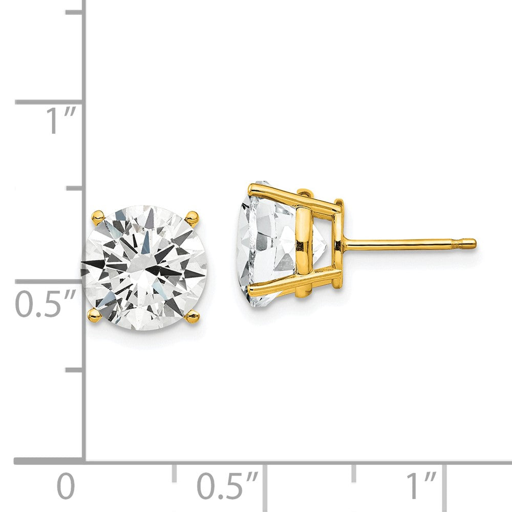 Round Cubic Zirconia Post Earrings - WBC