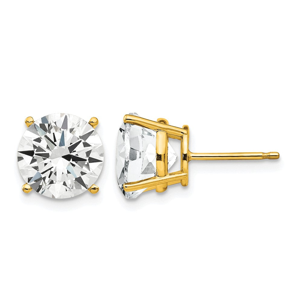 Round Cubic Zirconia Post Earrings - WBC