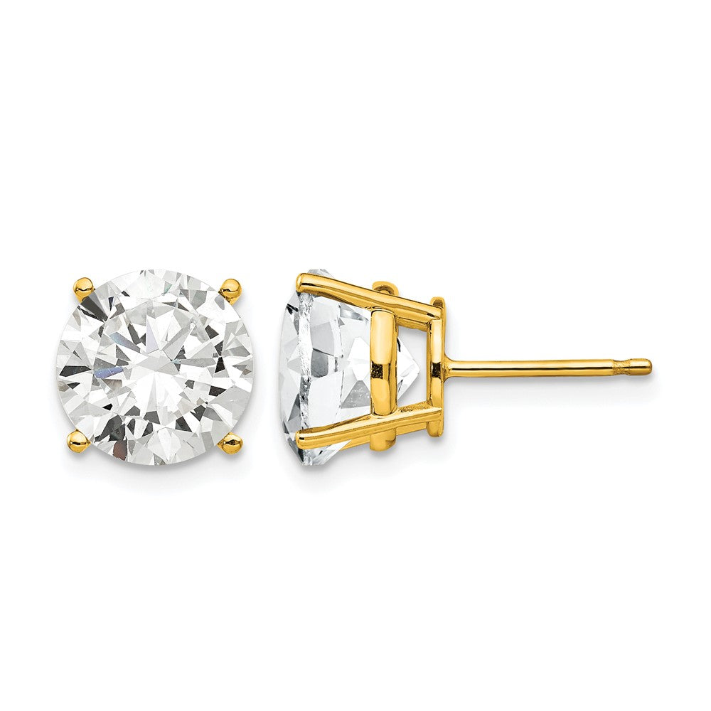 Round Cubic Zirconia Post Earrings - WBC