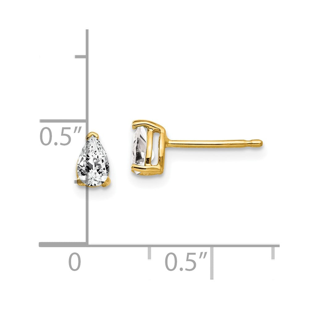 Pear Cubic Zirconia Post Earrings - WBC