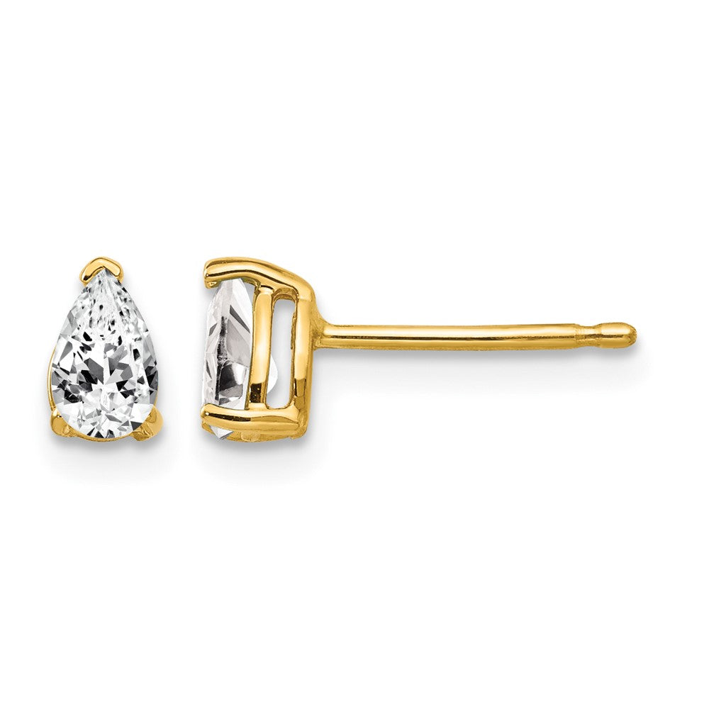Pear Cubic Zirconia Post Earrings - WBC
