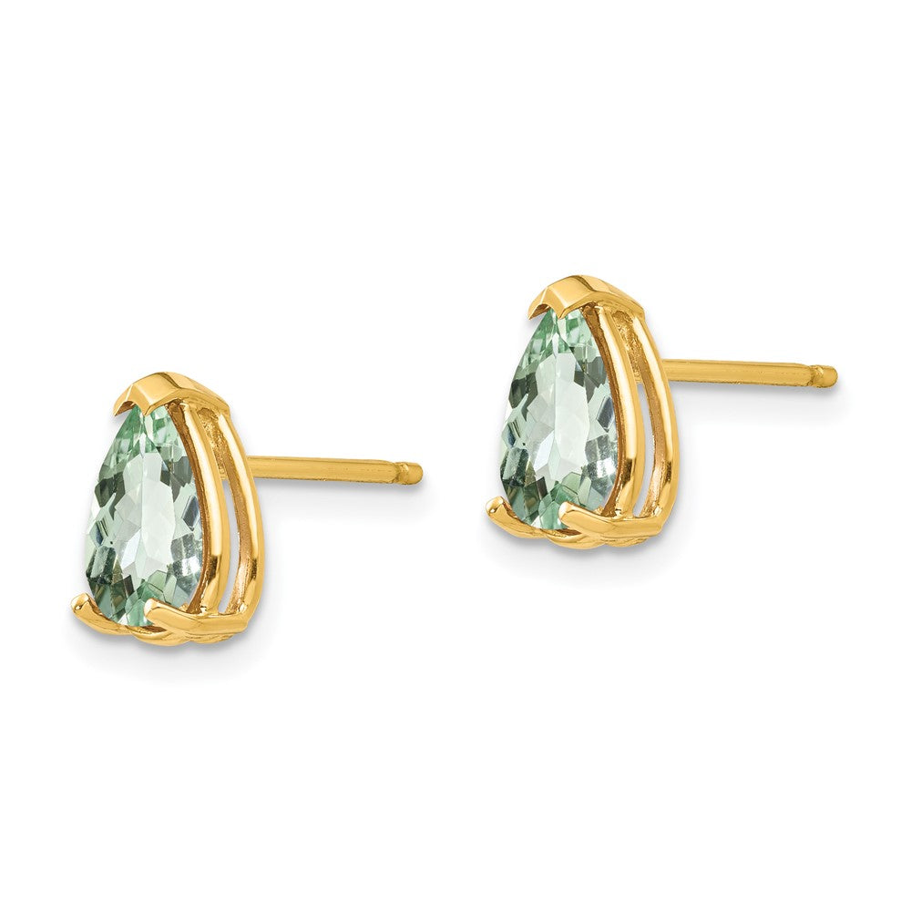 Pear Green Quartz Post Earrings - WBC