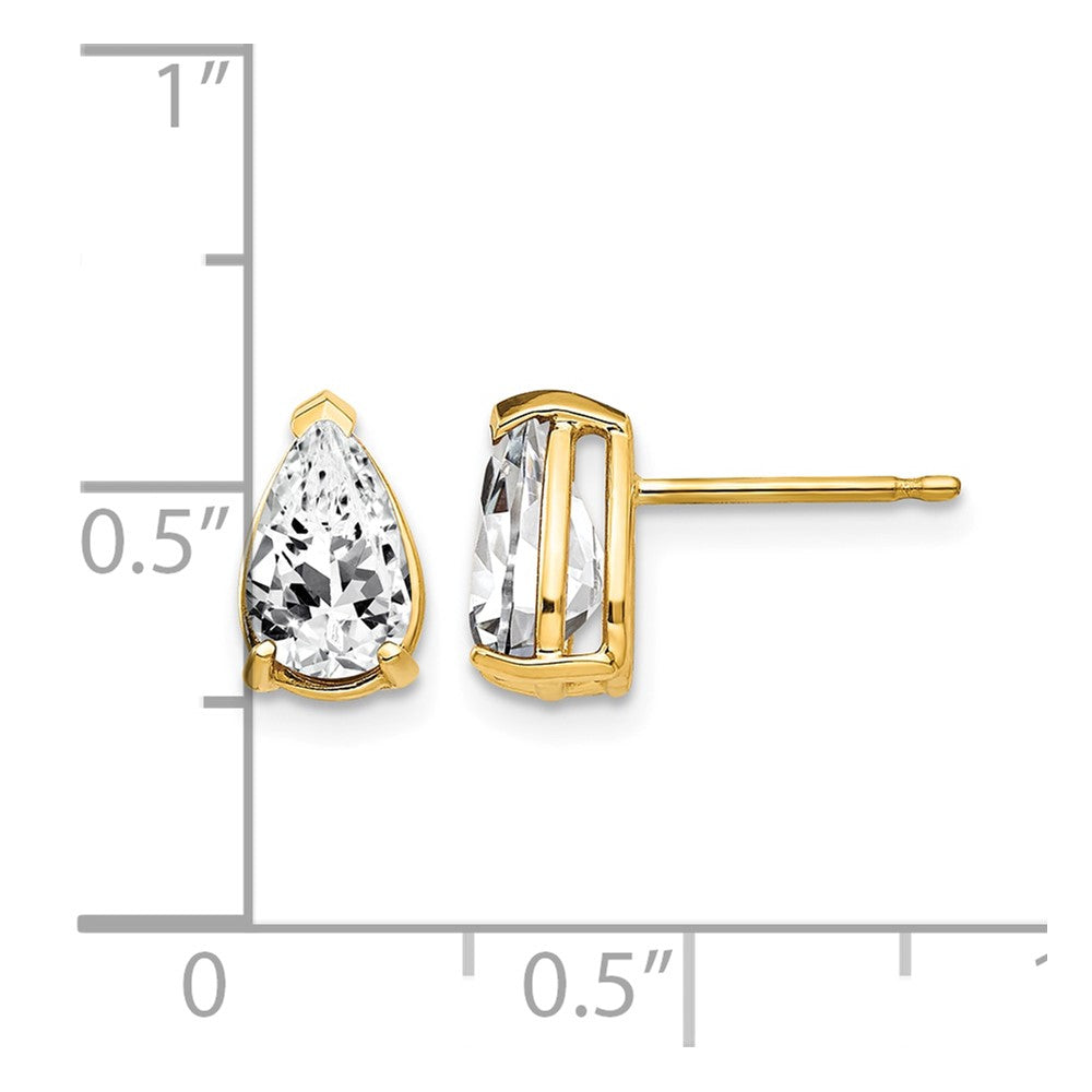 Pear Cubic Zirconia Post Earrings - WBC