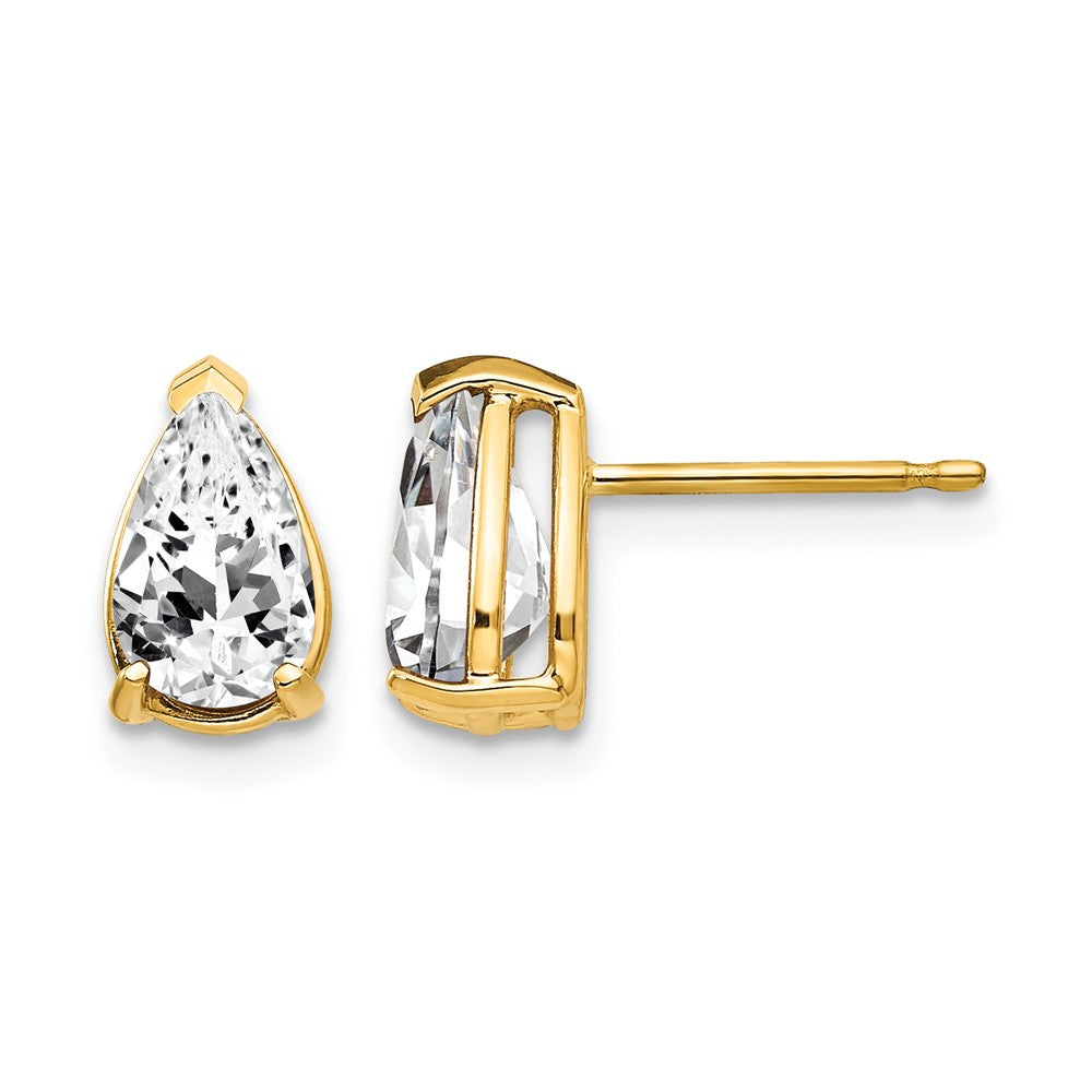 Pear Cubic Zirconia Post Earrings - WBC