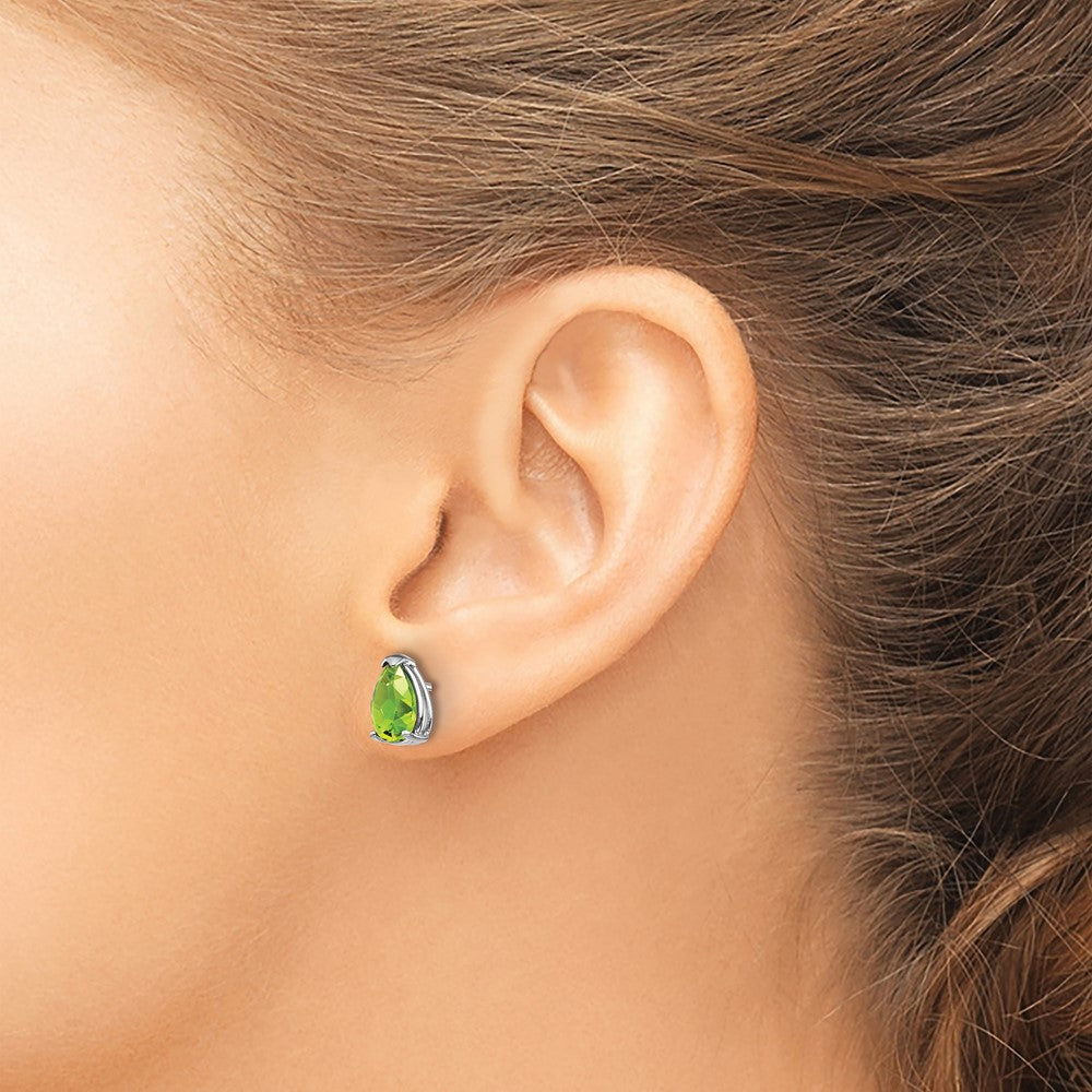 Pear Peridot Post Earrings - WBC