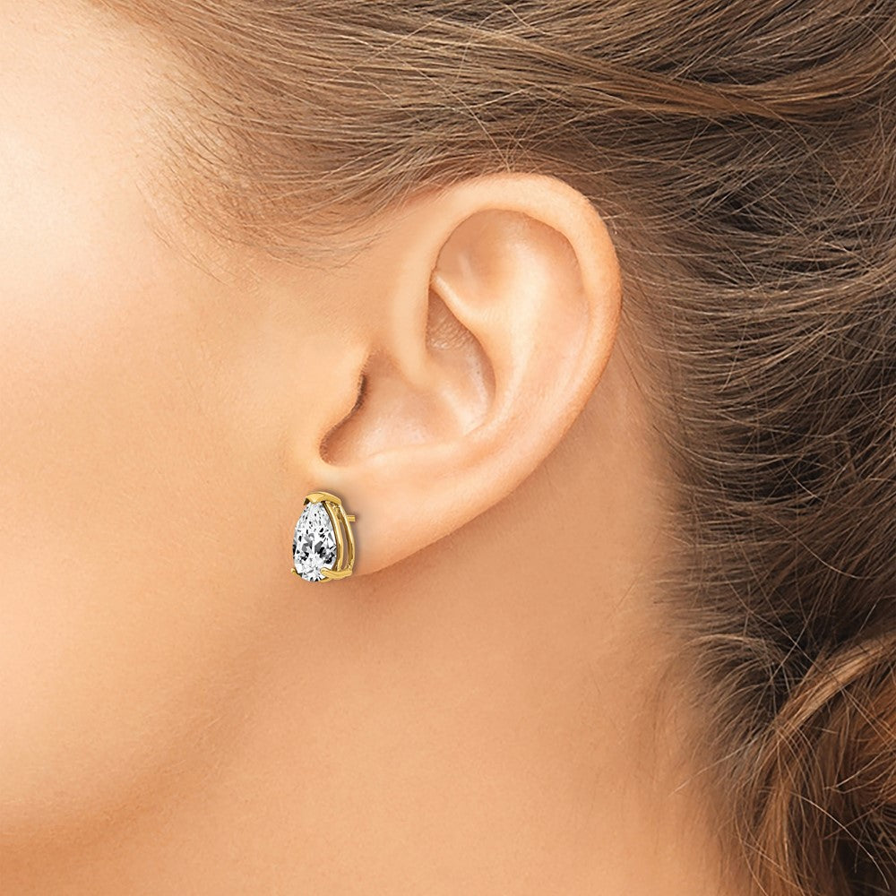 Pear Cubic Zirconia Post Earrings - WBC