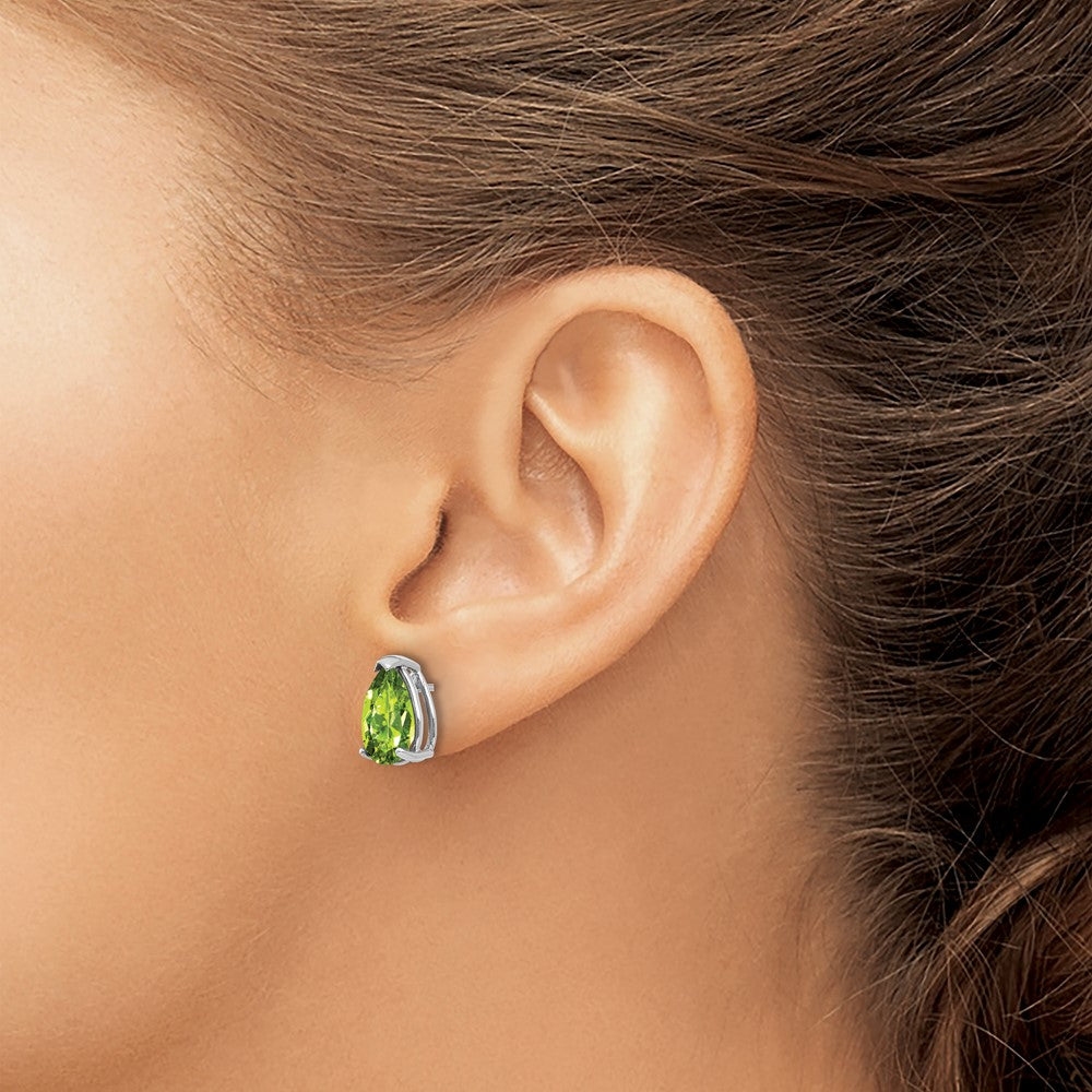 Pear Peridot Post Earrings - WBC