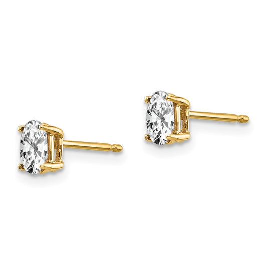Oval Cubic Zirconia Post Earrings - WBC