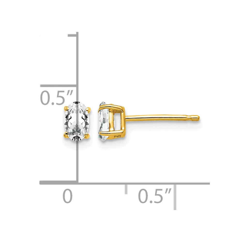 Oval Cubic Zirconia Post Earrings - WBC