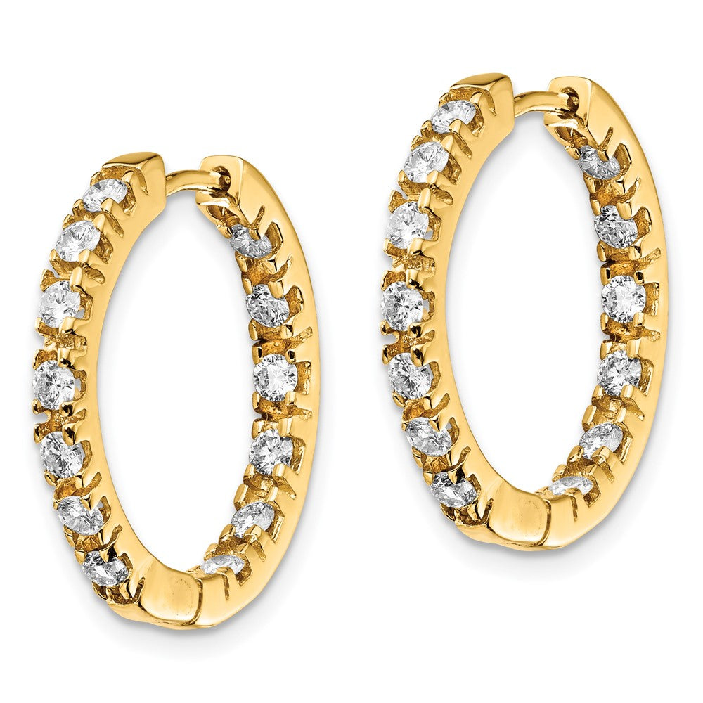 7/8 carat AA Diamond In/Out Hinged Hoop Earrings - WBC
