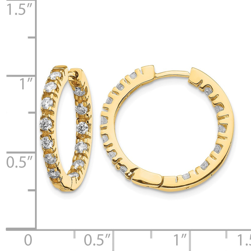 7/8 carat AA Diamond In/Out Hinged Hoop Earrings - WBC