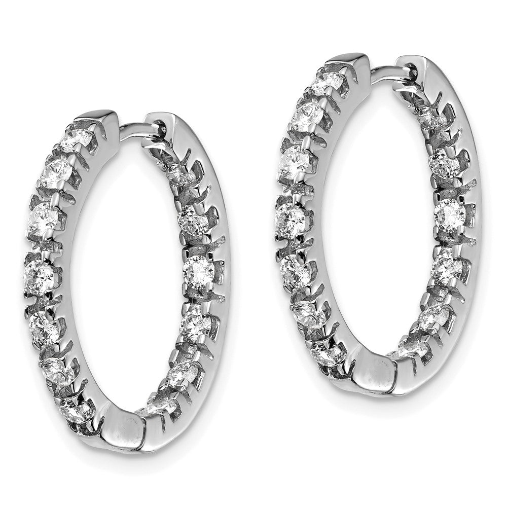7/8 carat AA Diamond In/Out Hinged Hoop Earrings - WBC