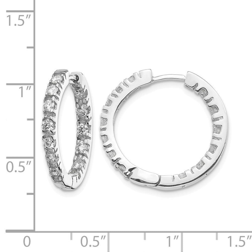 7/8 carat AA Diamond In/Out Hinged Hoop Earrings - WBC