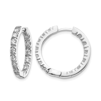 7/8 carat AA Diamond In/Out Hinged Hoop Earrings - WBC