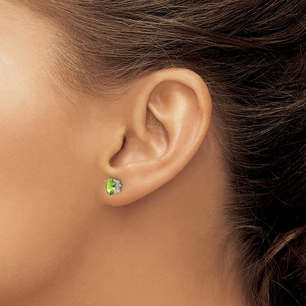 Oval Peridot Post Earrings - WBC
