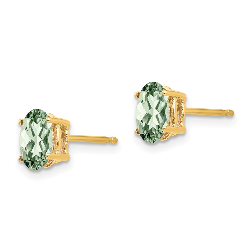 Oval Green Quartz Post Earrings - WBC