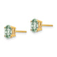 Oval Checker-Cut Green Quartz Post Earrings - WBC