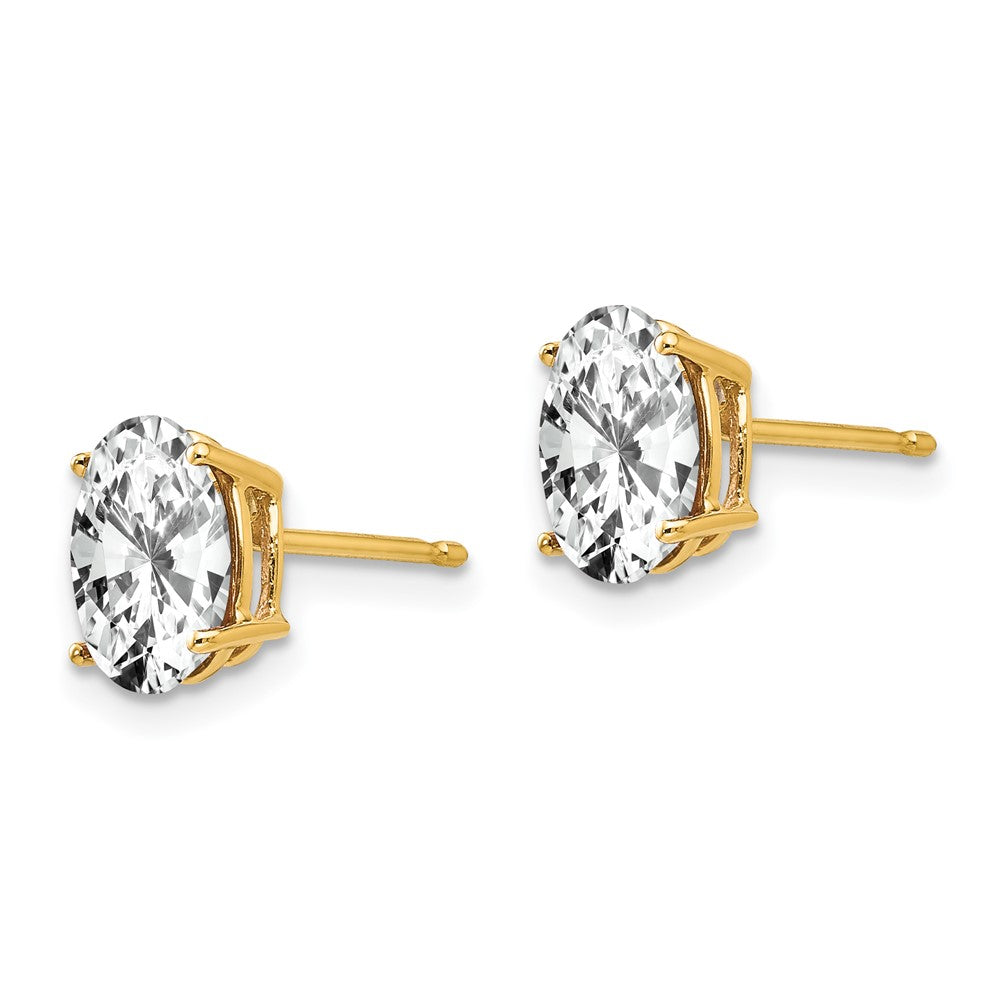 Oval Cubic Zirconia Post Earrings - WBC