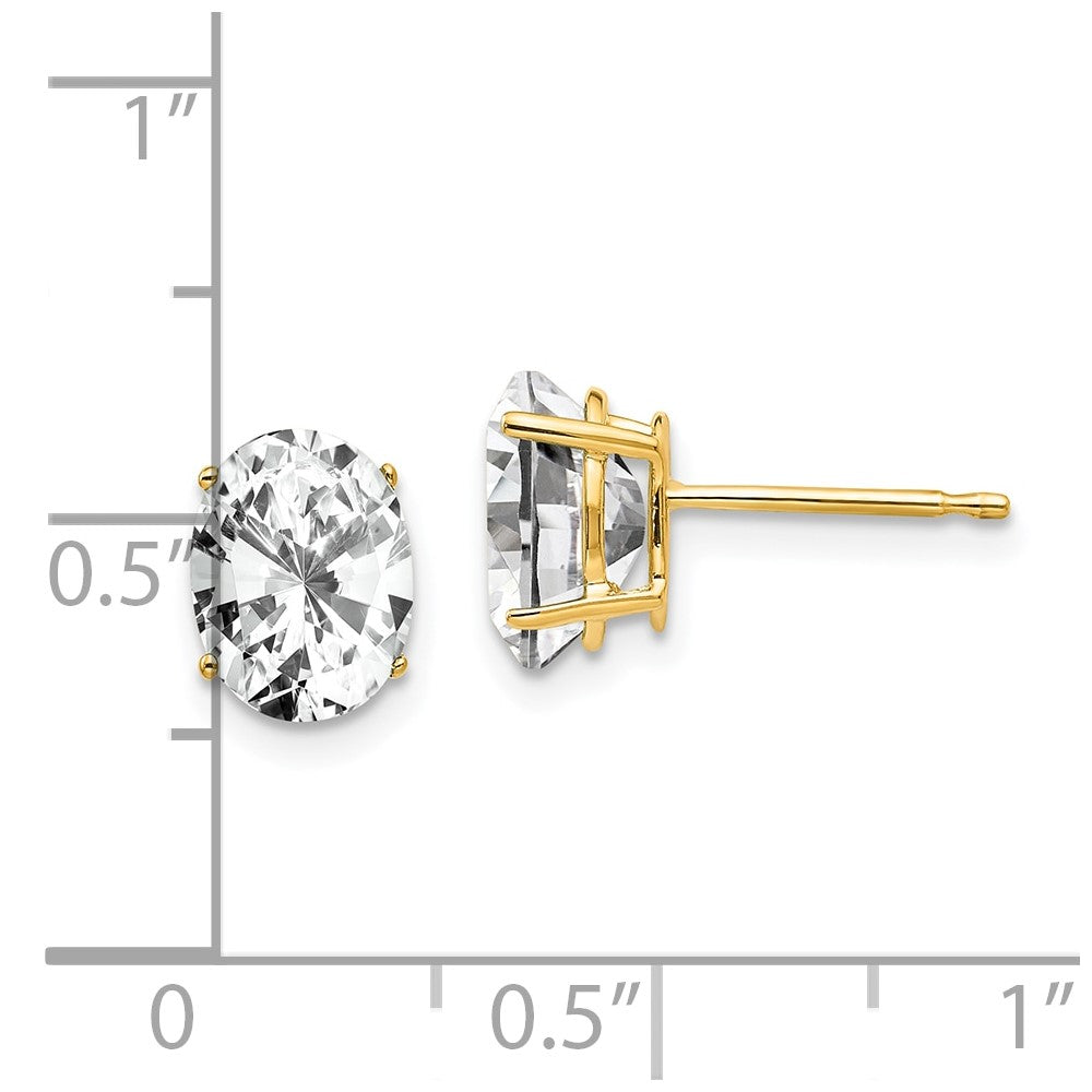 Oval Cubic Zirconia Post Earrings - WBC