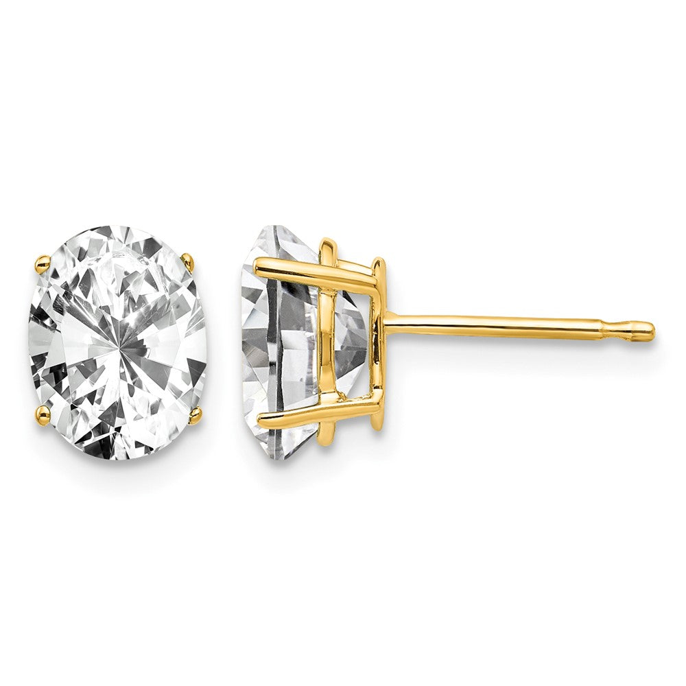 Oval Cubic Zirconia Post Earrings - WBC