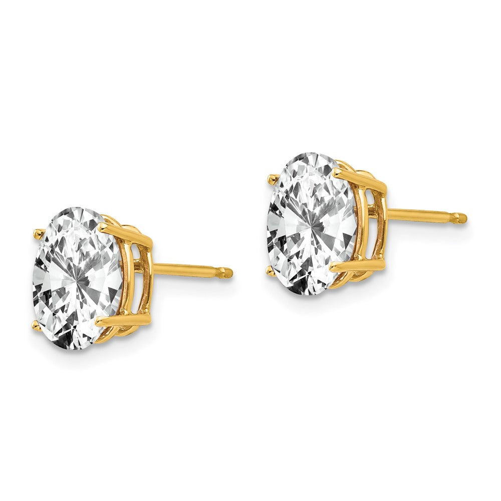 Oval Cubic Zirconia Post Earrings - WBC