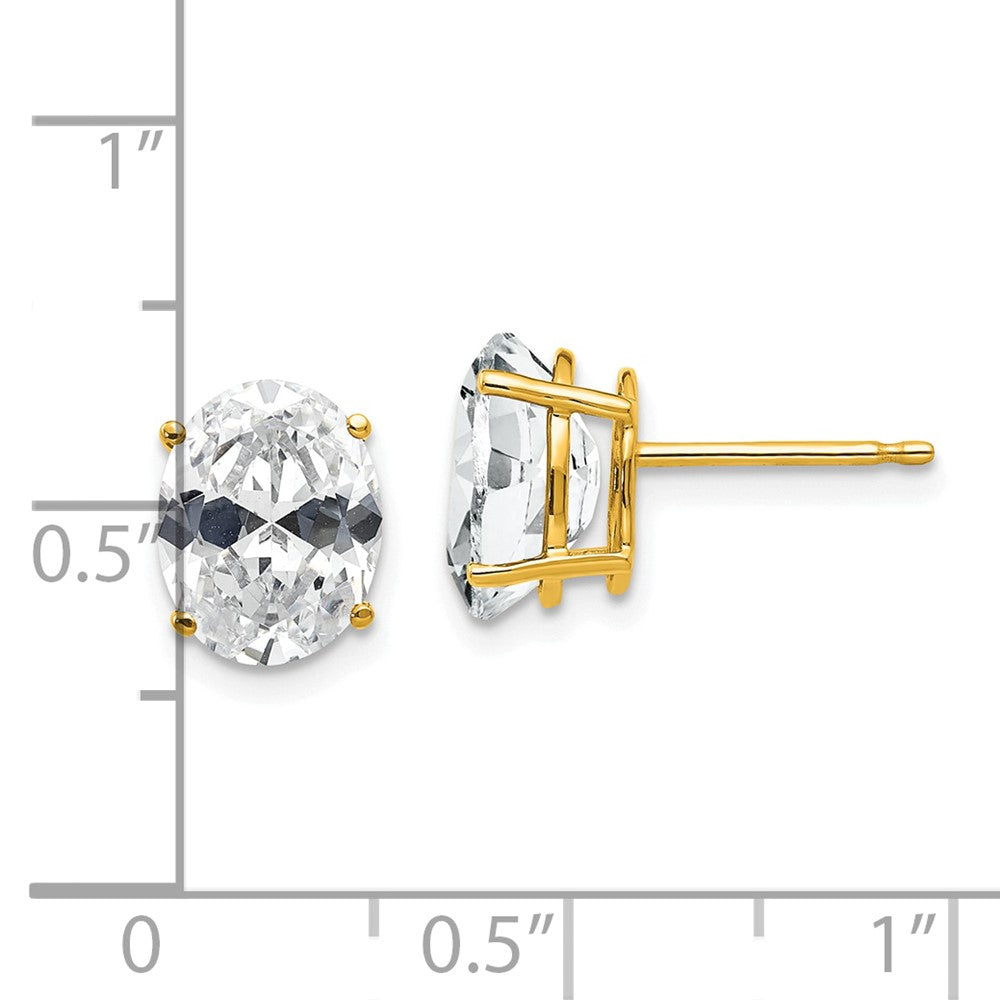 Oval Cubic Zirconia Post Earrings - WBC
