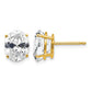 Oval Cubic Zirconia Post Earrings - WBC