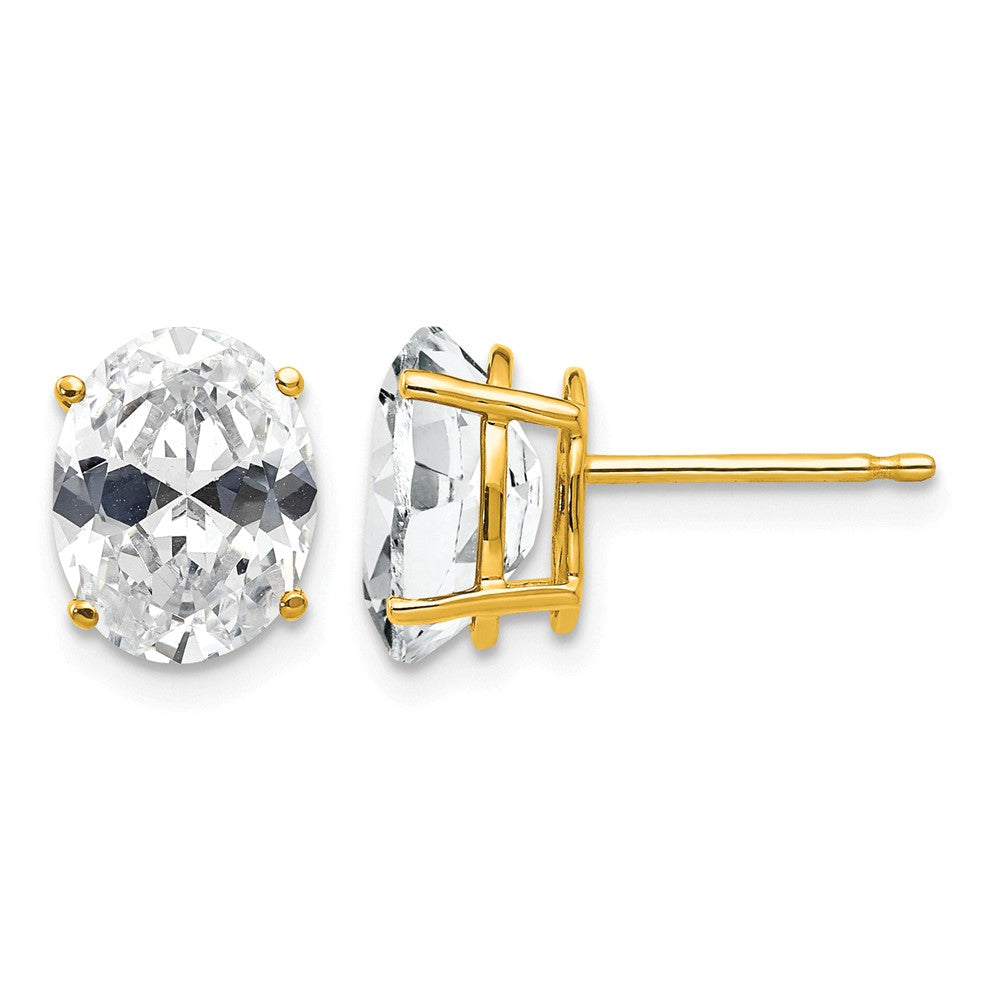 Oval Cubic Zirconia Post Earrings - WBC