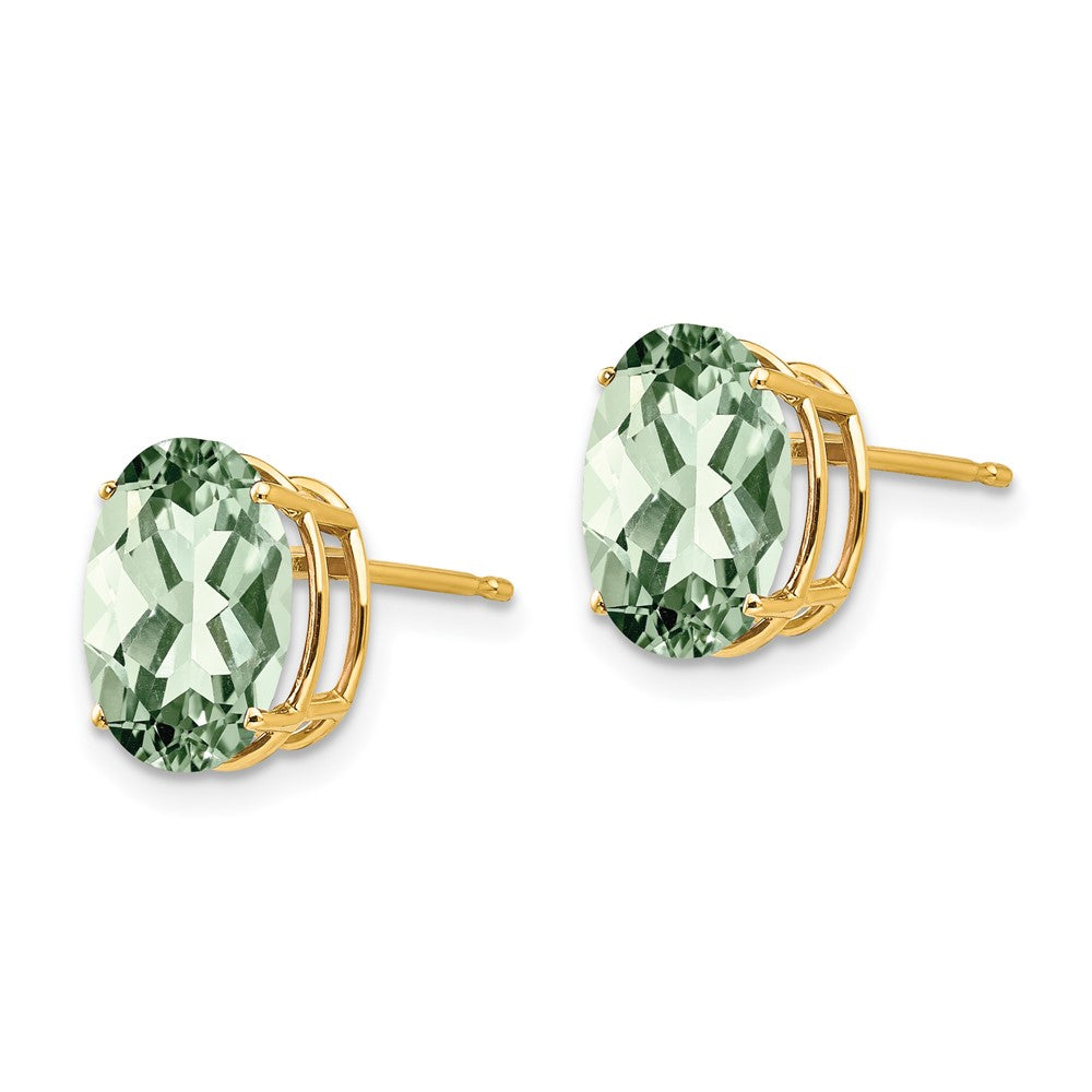 Oval Green Quartz Post Earrings - WBC