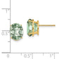 Oval Checker-Cut Green Quartz Post Earrings - WBC