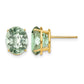 Oval Checker-Cut Green Quartz Post Earrings - WBC